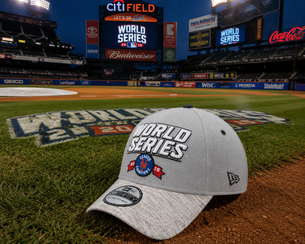 New York Mets 2015 MLB World Series Locker Room 39THIRTY Flex Hat New Era NWT